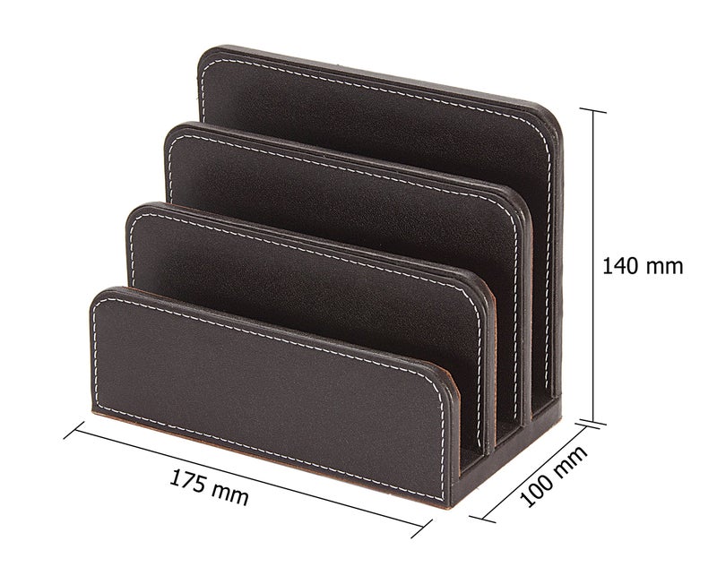 OSCO Brown Faux Leather Letter Holder - Image 3